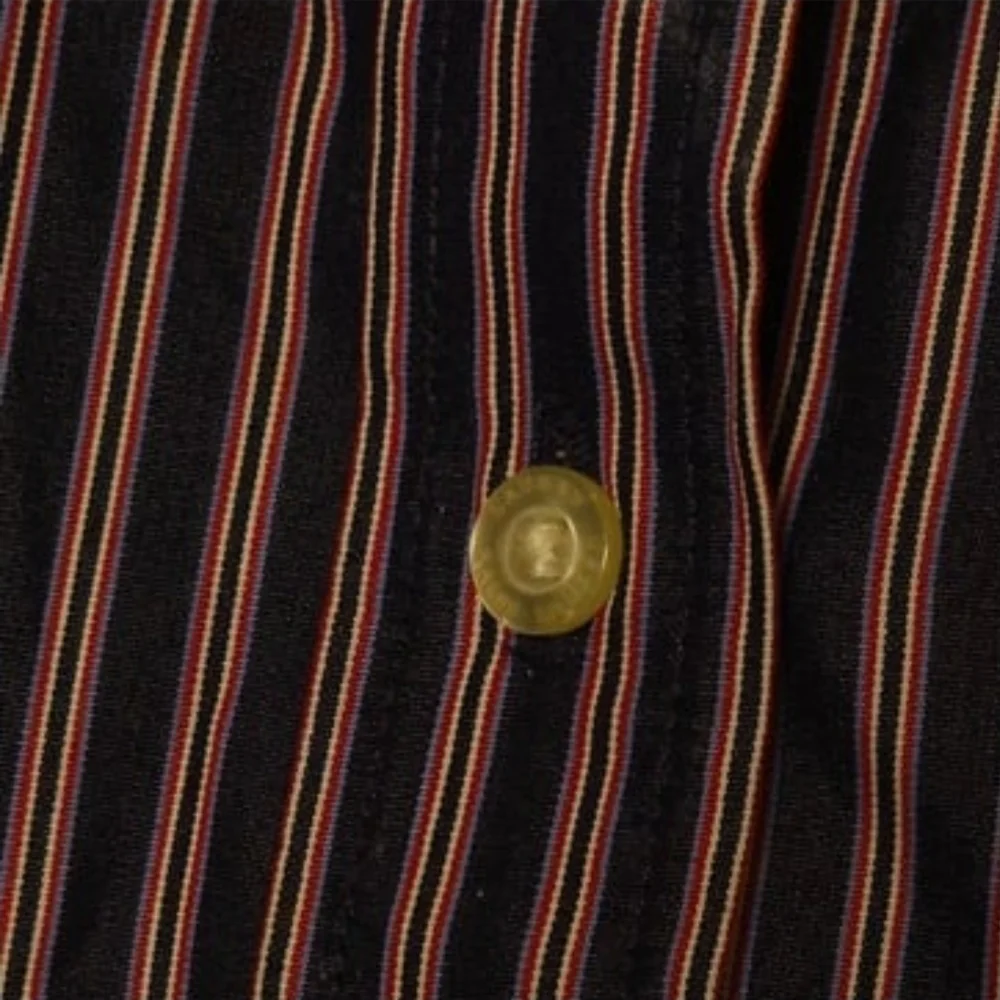 Ralph Lauren size 3XL Striped Button Down Dress Shirt with Beaded Crest - Picture 6 of 7